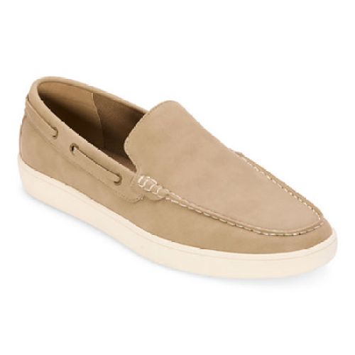 St. Johns Bay Logan Mens Round Closed Toe Slip-On Shoe, Medium, Beige