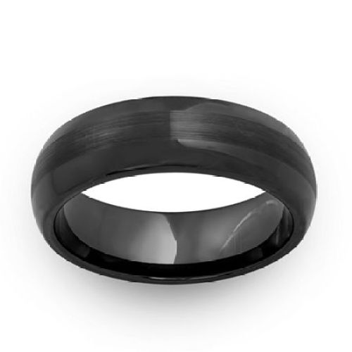 Mens 6MM Ceramic Wedding Band, 1/2
