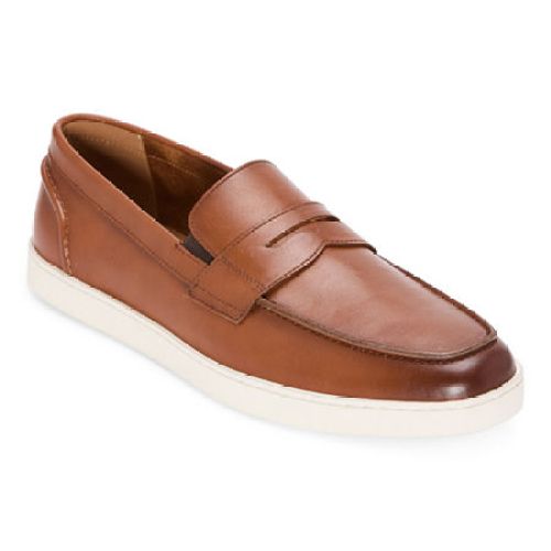 J. Ferrar Hanson Mens Moc Closed Toe Loafers, Medium, Brown