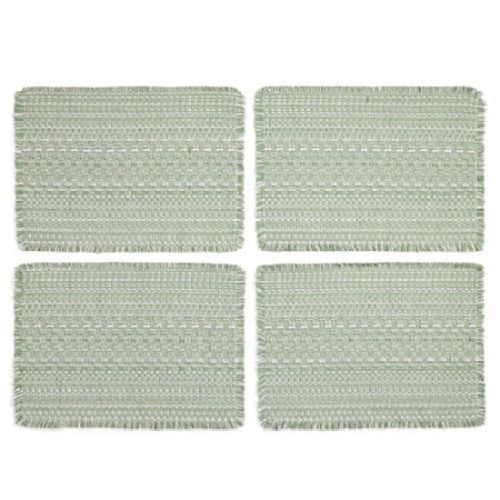 Homewear Haisley 4-pc. Placemat with Fringe, One Size, Green