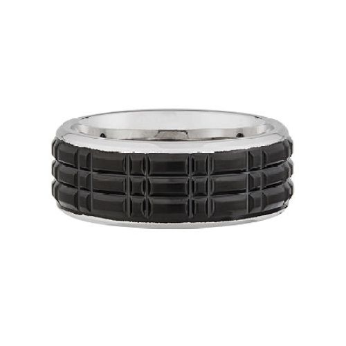 Mens 6MM Stainless Steel Cross Wedding Band, 8
