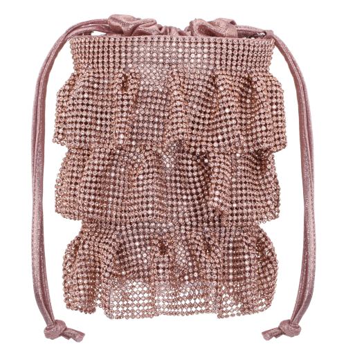 Womens Elegant 3 Tiered Crystal Mesh Pouch Bag | Nina Shoes