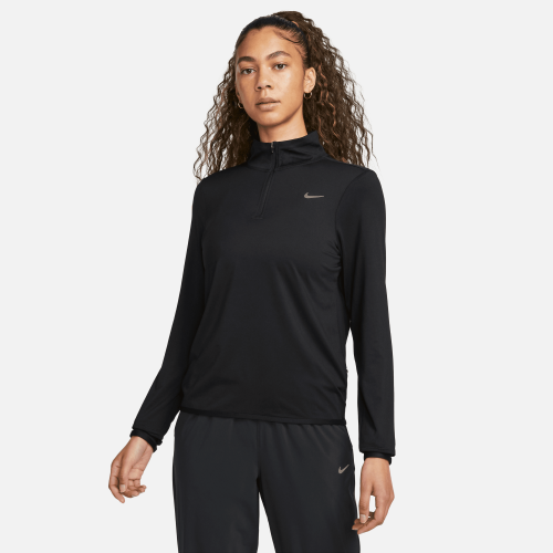 Nike Womens Swift Element UV Protection 1/4-Zip Running Top in Black | FB4316-010