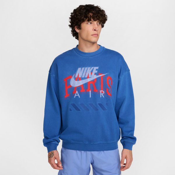Nike Mens Air Fleece Crew in Blue
