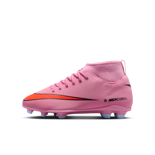 Nike Jr. Mercurial Superfly 10 Club Little/Big Kids Multi-Ground High-Top Soccer Cleats in Pink | FQ8318-600