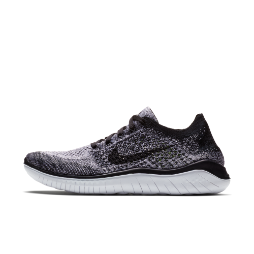 Nike Womens Free Run Flyknit 2018 Running Shoes in Black | 942839-101