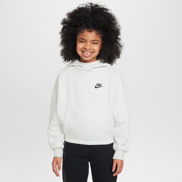 Unisex Nike Sportswear Tech Fleece Girls Oversized Hoodie in Grey | HF8188-013