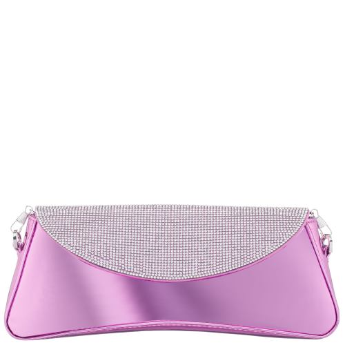 Womens Joselyn Crystal Flap Mirror Metallic Patent Clutch Bag | Nina Shoes