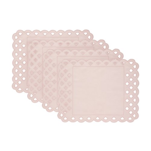 Moda Domus – Set-of-Four Handcrafted Linen Placemats – Pink – Moda Operandi