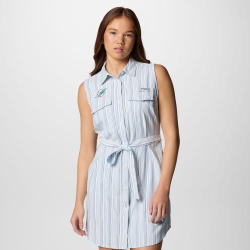 Columbia Womens PFG Sun Drifter Woven Dress II Miami Dolphins
