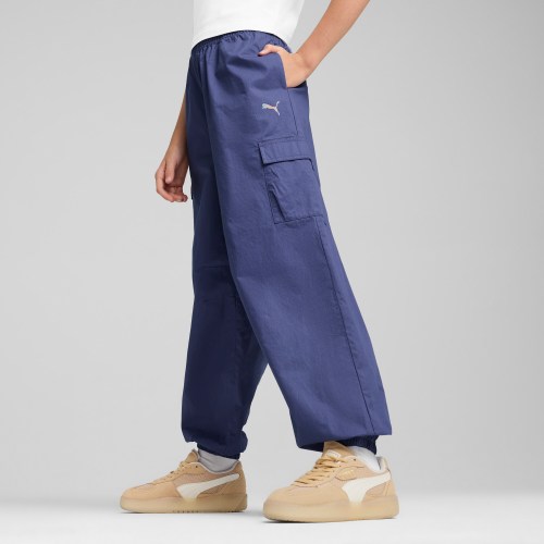 PUMA BUTTERFLY VIBE Big Kids Cargo Pants in Beige, Size M