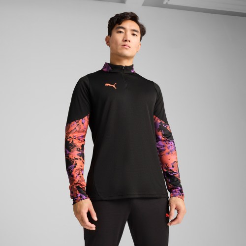 PUMA IndividualCUP Quarter-Zip Mens Soccer Top in Black, Size XL