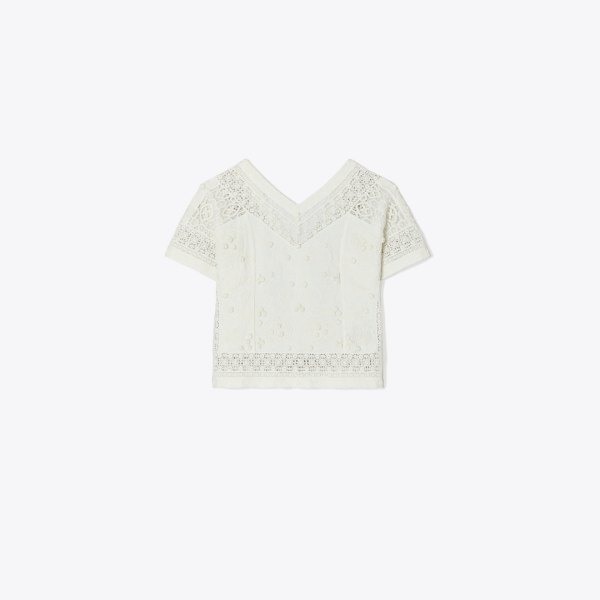 Tory Burch Embroidered Linen Top