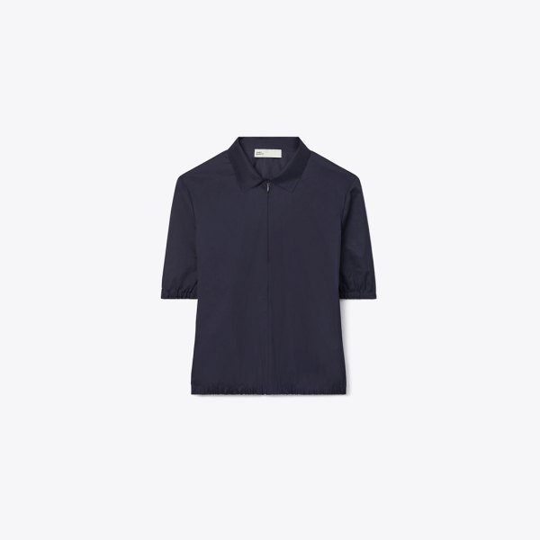 Tory Burch Nylon Taffeta Zip Polo
