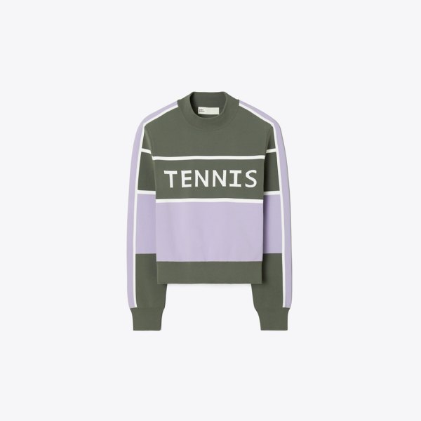 Tory Burch Cropped Tech Nylon Tennis Sweater