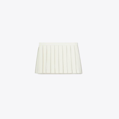 Tory Burch Pick Stitch Pleated Skirt
