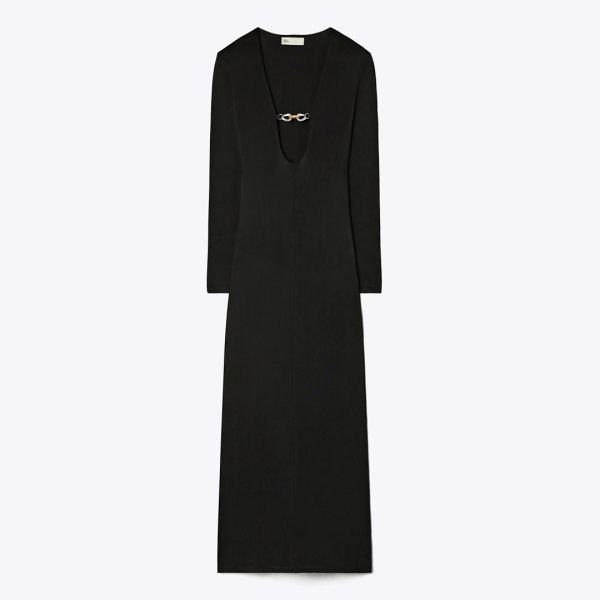 Tory Burch Deep U-Neck Jessa Viscose Dress