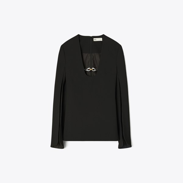 Tory Burch Jessa Crepe U-Neck Tunic