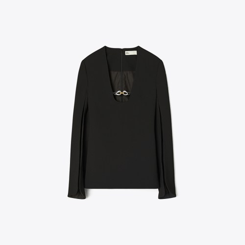 Tory Burch Jessa Crepe U-Neck Tunic