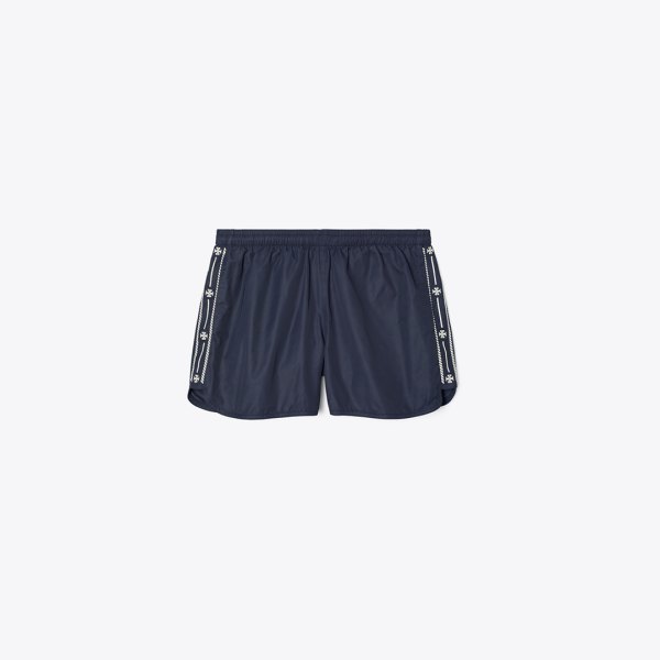 Tory Burch Embroidered Logo Nylon Short