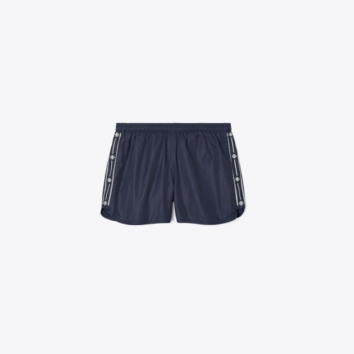 Tory Burch Embroidered Logo Nylon Short