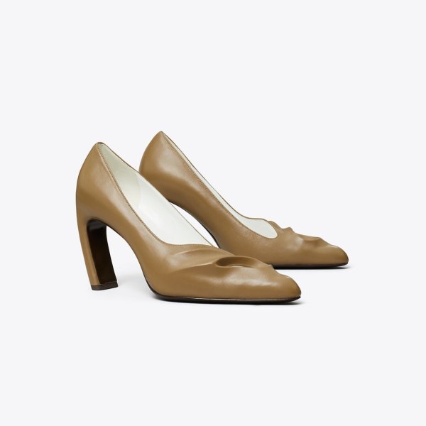 Tory Burch Sculpted Peep-Toe Pump