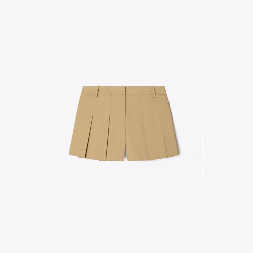 Tory Burch Micro Twill Pleated Short