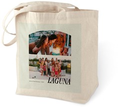 Cotton Tote Bags: Stacked Arch Collage | 15x18 | Blue | Shutterfly