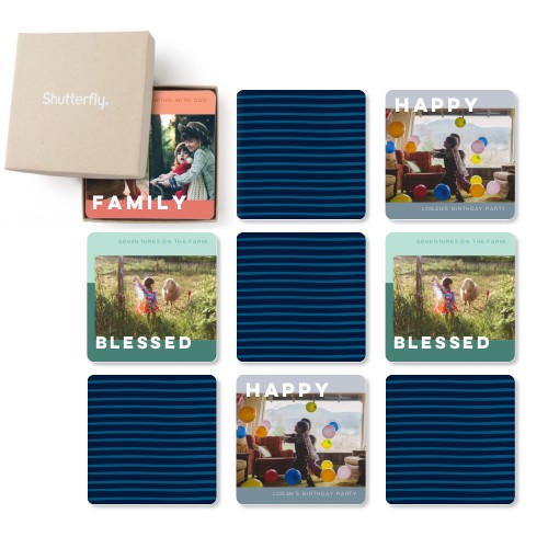 Memory Games: Modern Colorblock Sentiments, Glossy, Pink, salmon