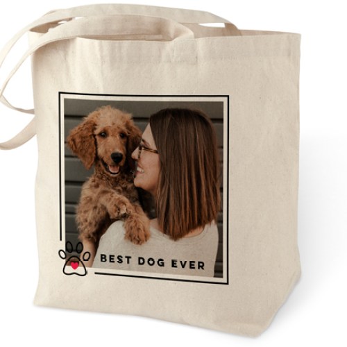 Cotton Tote Bags: Best In Show Best Dog Ever, Red, bright red
