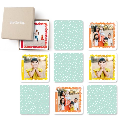 Memory Games: Colorful Sketch Borders, Glossy, Red, fire engine