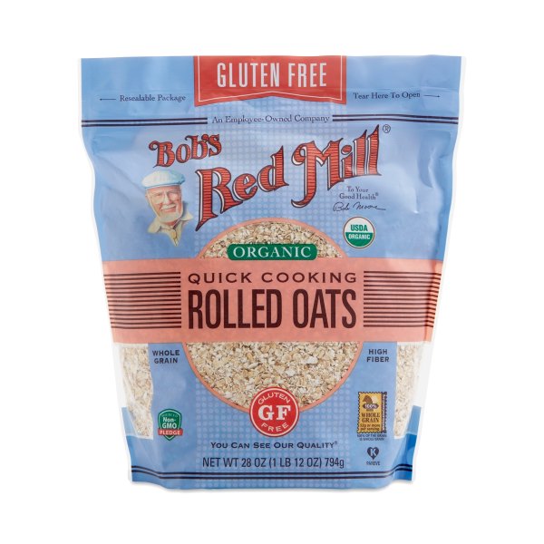 Bobs Red Mill Organic Quick Cooking Rolled Oats 28 oz bag
