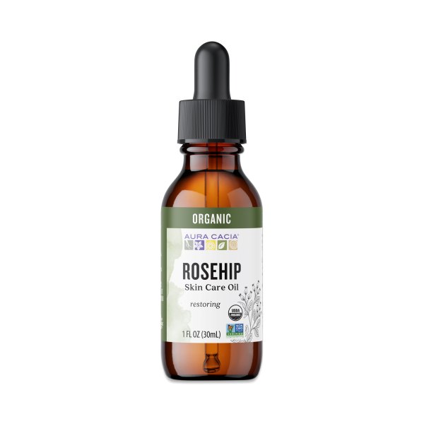 Aura Cacia Organic Rosehip Oil for Skin & Hair 1 fl oz bottle