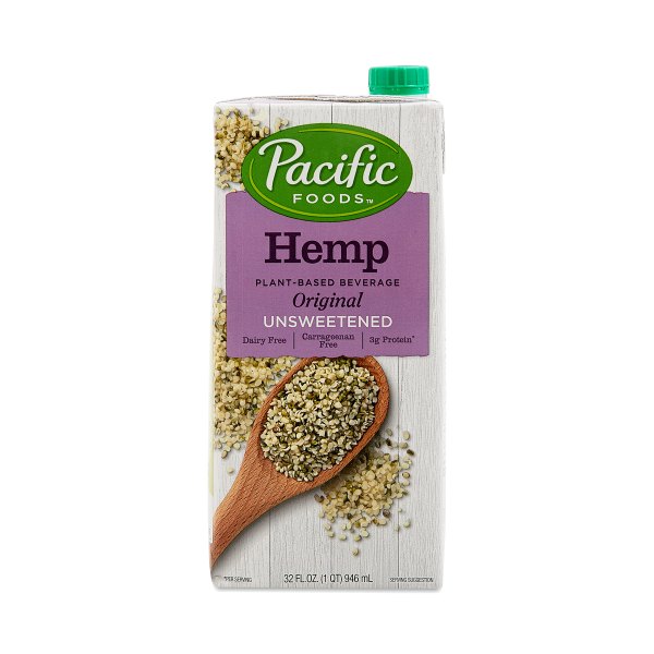 2-Pack Pacific Foods Hemp Beverage, Unsweetened Original 32 fl oz carton
