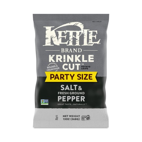 Kettle Brand Krinkle Cut Potato Chips, Salt & Fresh Ground Pepper, Value Size 13 oz bag