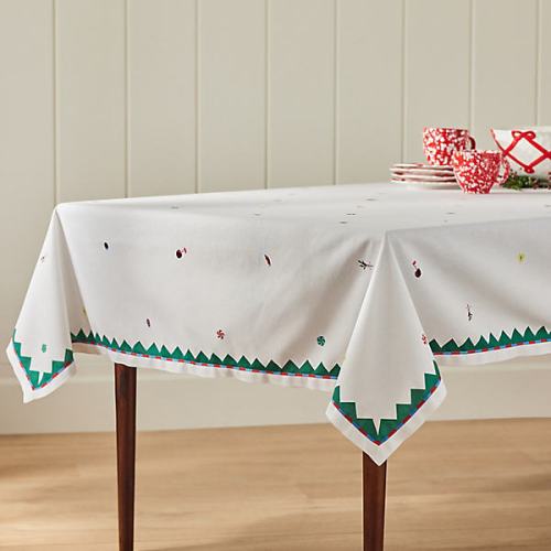 Medora Blue Cotton Tablecloth