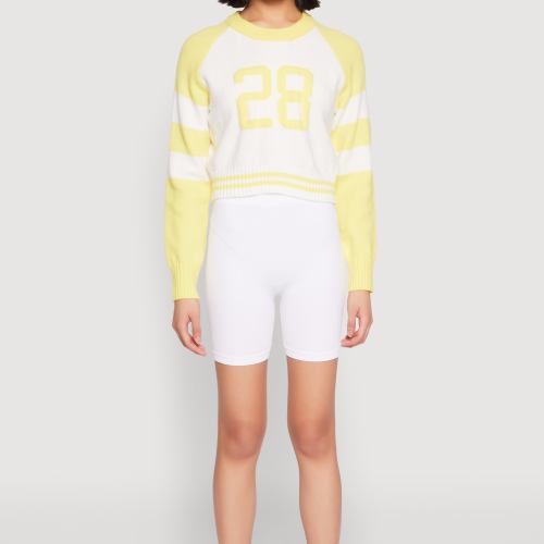 Womens Daisy 28 Varsity Stripe Graphic Sweater