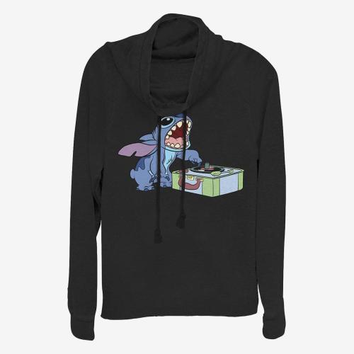 Disney Lilo & Stitch Stitch Cowlneck Long-Sleeve Girls Top