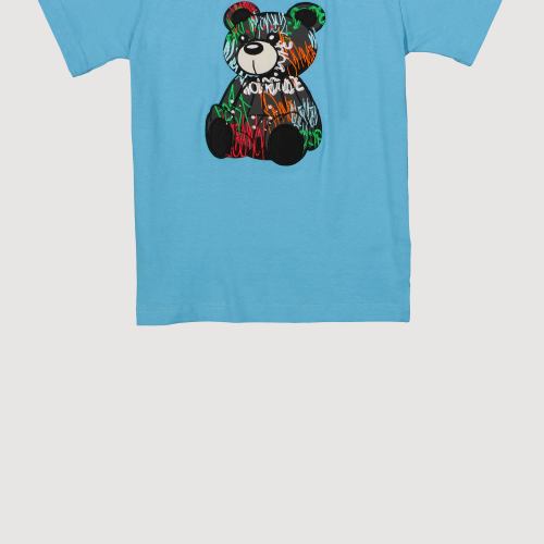 Little Boys Graffiti Bear Tee, Blue