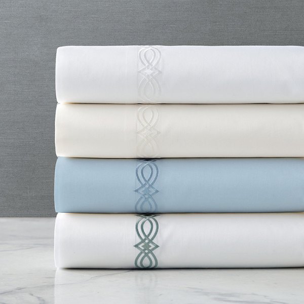 Frontgate Resort Collection™ Diamond Lattice Sateen Sheet Set Ivory, Frontgate