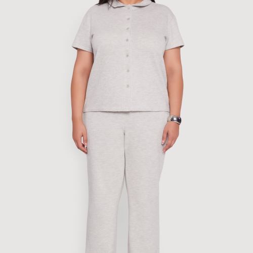 Womens Plus Size High Waisted Straight Leg Pants