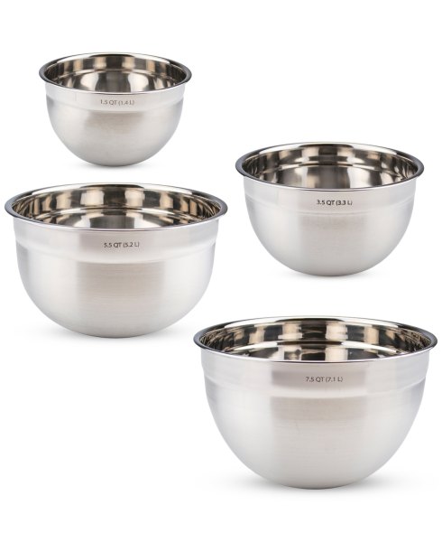 Tovolo 4-Pc. Stainless Steel Prep & Serve Mixing Bowl Set - Ss