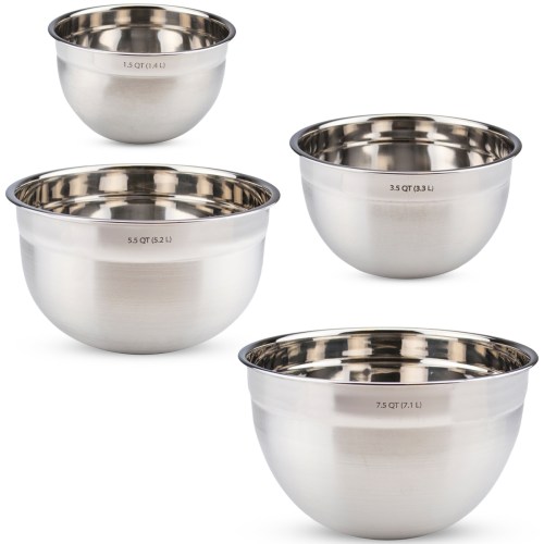 Tovolo 4-Pc. Stainless Steel Prep & Serve Mixing Bowl Set – Ss
