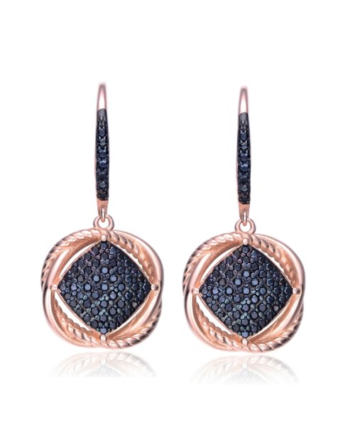 18K Rose Gold and Black Plated Cubic Zirconia