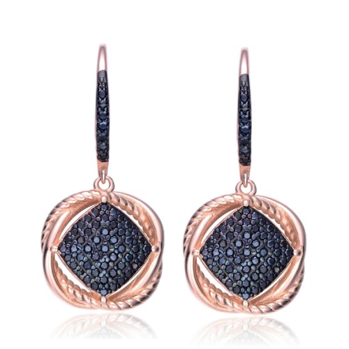 18K Rose Gold and Black Plated Cubic Zirconia