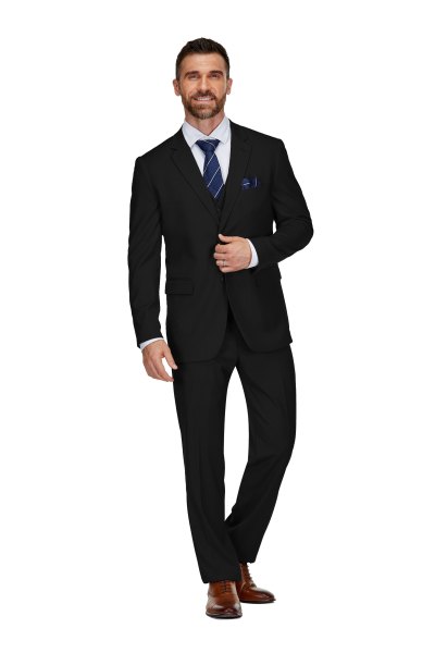 Braveman Mens 3-Piece Classic Fit Performance Stretch Suit