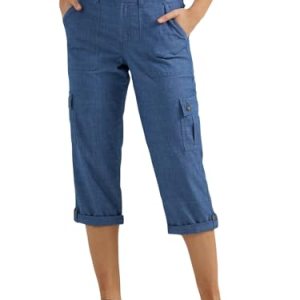 Lee Women’s Ultra Lux Comfort Cargo Capri Pant Chambray