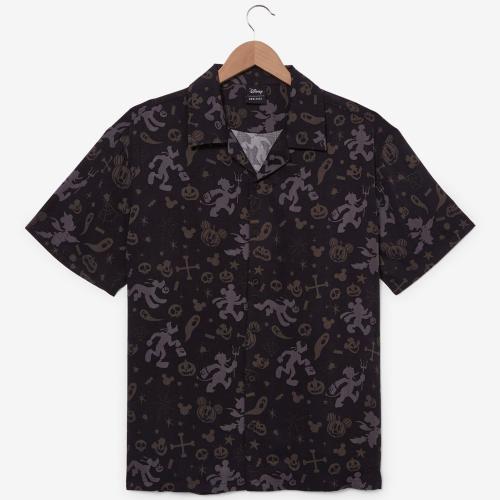 Disney Mickey and Friends Halloween Allover Print Woven Button Up &mdash; BoxLunch Exclusive