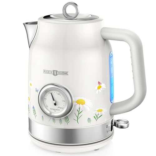 PARIS RHÔNE Retro Stainless Steel Electric Kettle, 1.7L Cordless