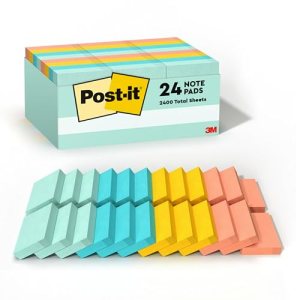 Post-it Notes, 1 3/8 in x 1 7/8 in, 24 Sticky Note Pads, 100 Sheets per Pad